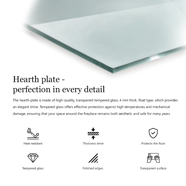 Kandalló alátét üveg 50x50 cm