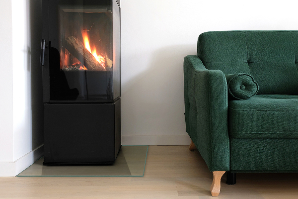 Kandalló alátét üveg 60x60 cm