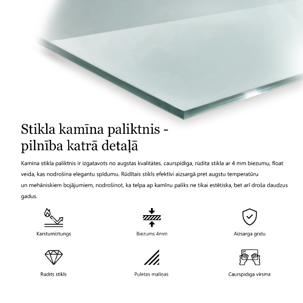 Kandalló alátét üveg 60x60 cm