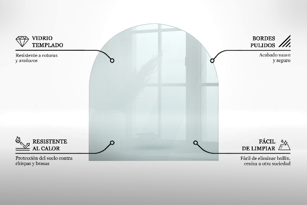 Kandalló üveg alátét 100x100 cm