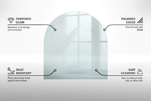 Kandalló üveg alátét 100x100 cm