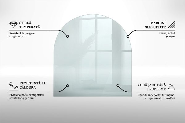 Kandalló üveg alátét 80x70 cm