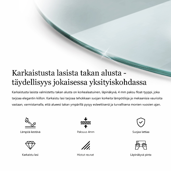 Üveg kandalló alátét fi100 cm