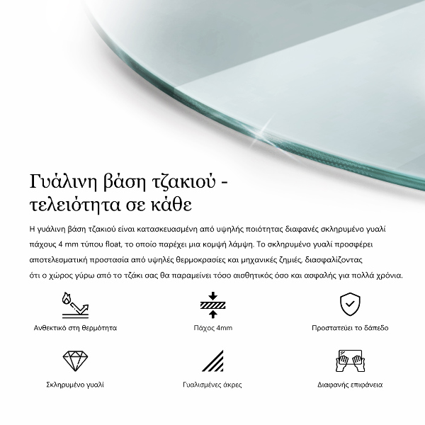 Üveg kandalló alátét fi100 cm