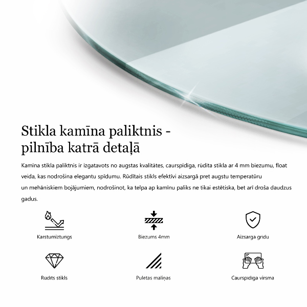 Üveg kandalló alátét fi50 cm