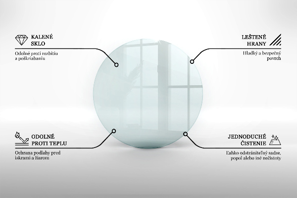 Üveg kandalló alátét fi60 cm