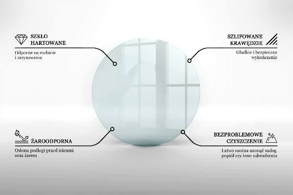 Üveg kandalló alátét fi60 cm