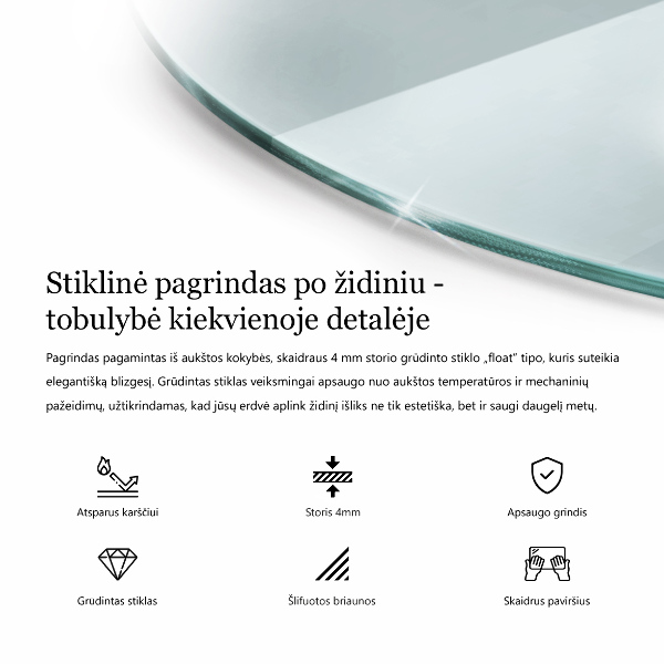 Üveg kandalló alátét fi70 cm