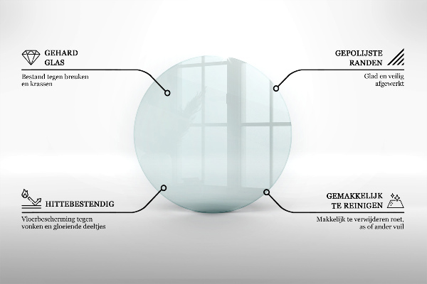Üveg kandalló alátét fi70 cm