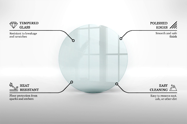 Üveg kandalló alátét fi70 cm