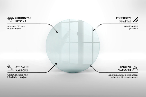 Üveg kandalló alátét fi80 cm
