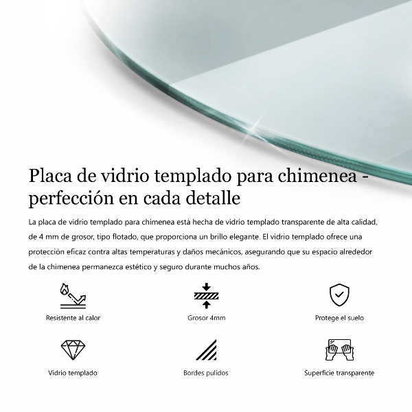 Üveg kandalló alátét fi90 cm