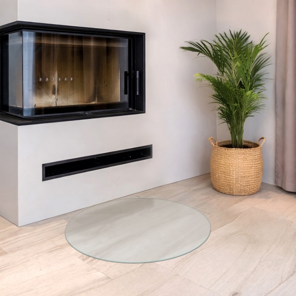 Kerek áttetsző üveg kandalló alátét fi80 cm