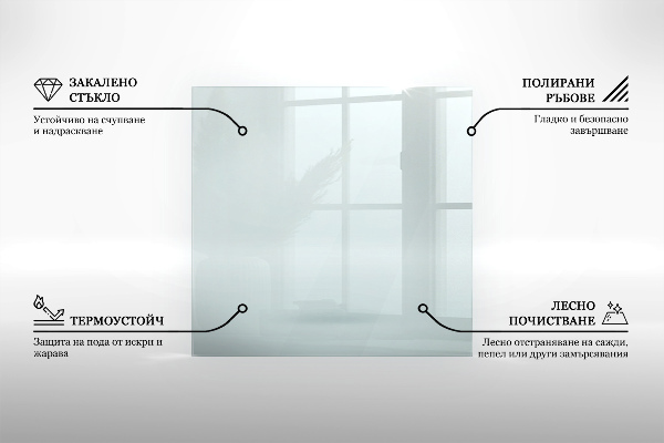 Kandalló üveg alátét 100x50 cm