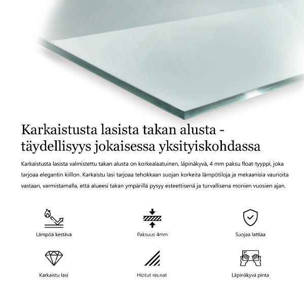 Kandalló üveg alátét 120x60 cm