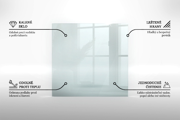 Kandalló üveg alátét 60x40 cm