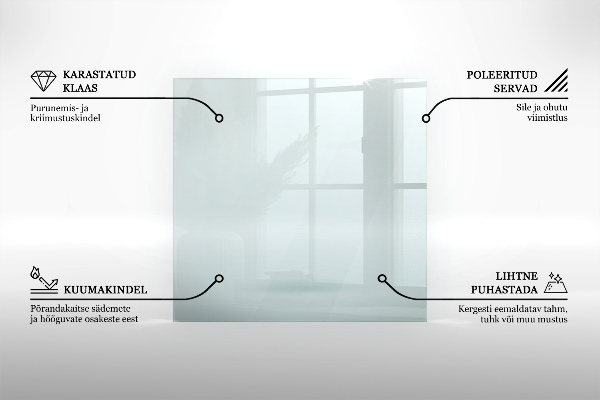 Kandalló üveg alátét 60x40 cm