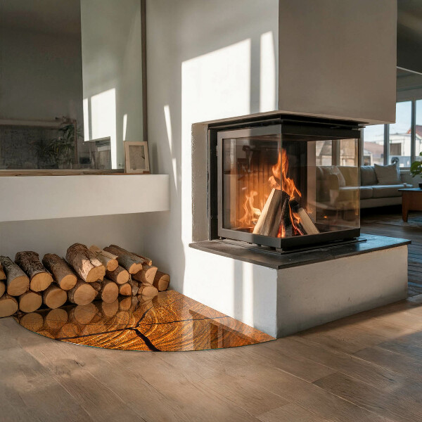 Negyedkör alakú kandalló alátét Faerezet keresztmetszetben