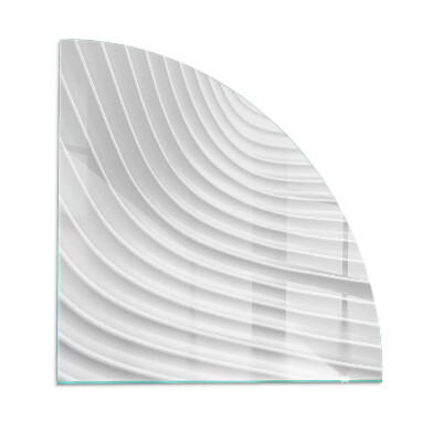 Negyedkör alakú kandalló alátét üveg Finom vonalak hullámai