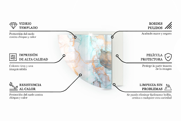 Negyedkör alakú kandalló alátét Absztrakt szilárdtestfelhő
