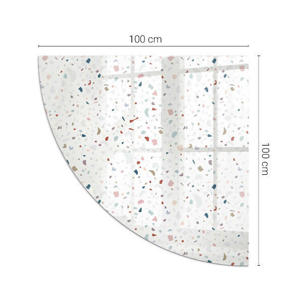 Negyedkör alakú kandalló alátét üveg Minta kis formákkal