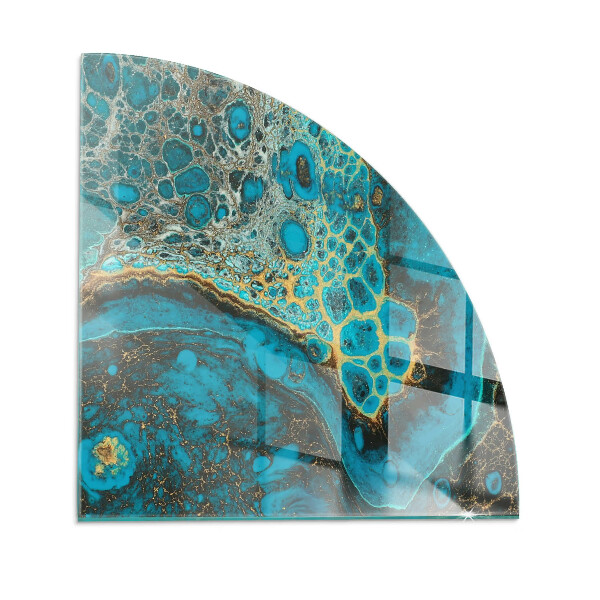 Negyedkör alakú üveg kandalló alátét Absztrakt organikus minta