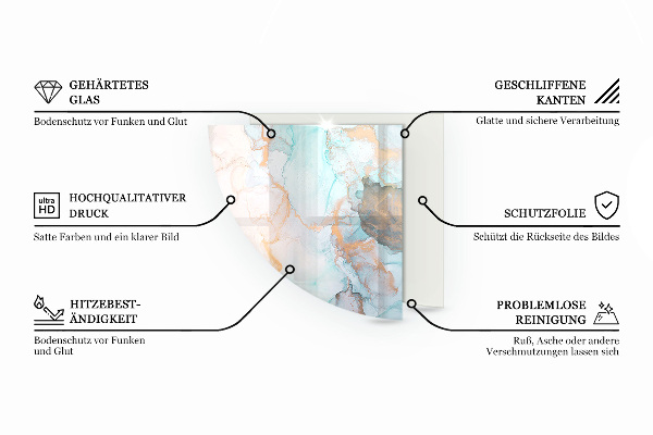 Negyedkör alakú kandalló alátét Fa tábla az elrendezésben