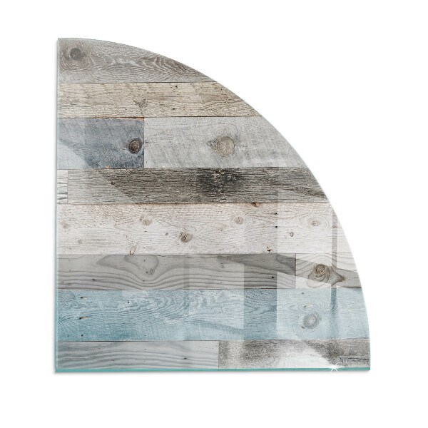 Negyedkör alakú üveg kandalló alátét Különböző árnyalatú táblák