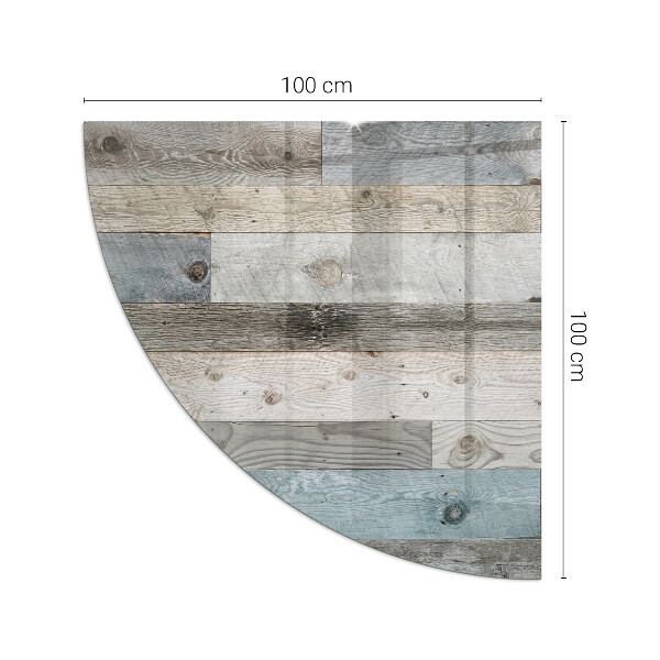 Negyedkör alakú üveg kandalló alátét Különböző árnyalatú táblák