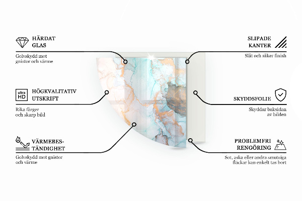 Negyedkör alakú kandalló alátét üveg Kő felületi textúra