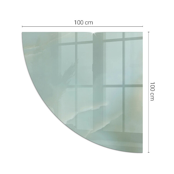 Negyedkör alakú üveg kandalló alátét Finom márványminta