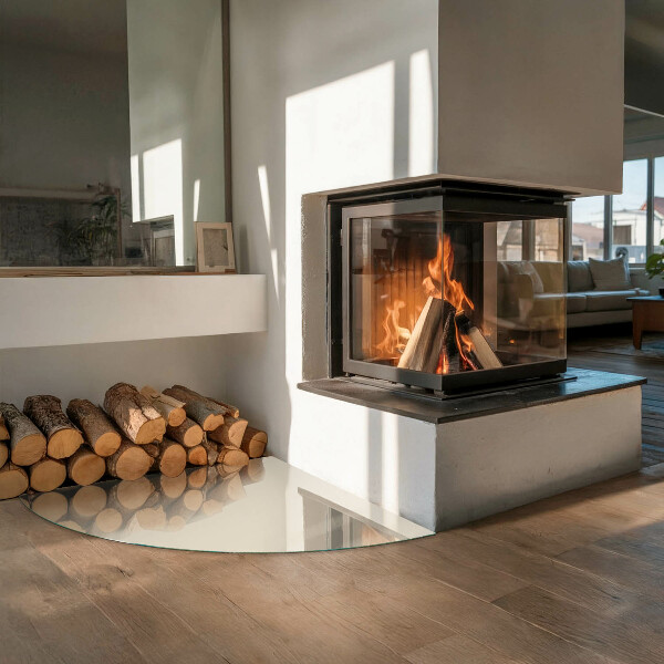 Negyedkör alakú kandalló alátét Szín Bézs