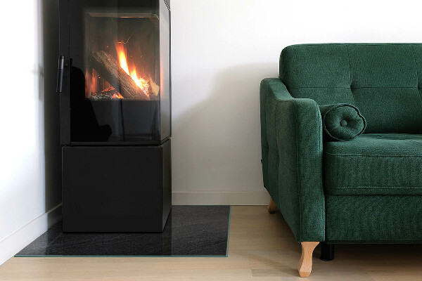 Négyzet alakú kandalló alátét üveg Természetes kő textúra