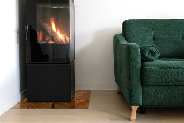 Négyzet alakú kandalló alátét Faerezet keresztmetszetben