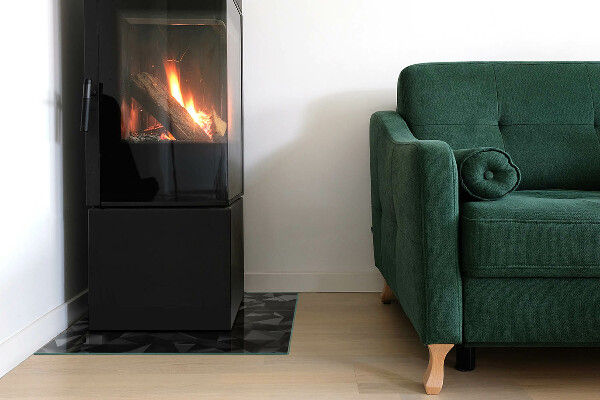 Négyzet alakú üveg kandalló alátét Háromdimenziós geometria