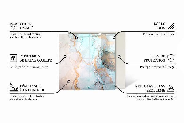 Négyzet alakú üveg kandalló alátét Dekoratív csempe minták