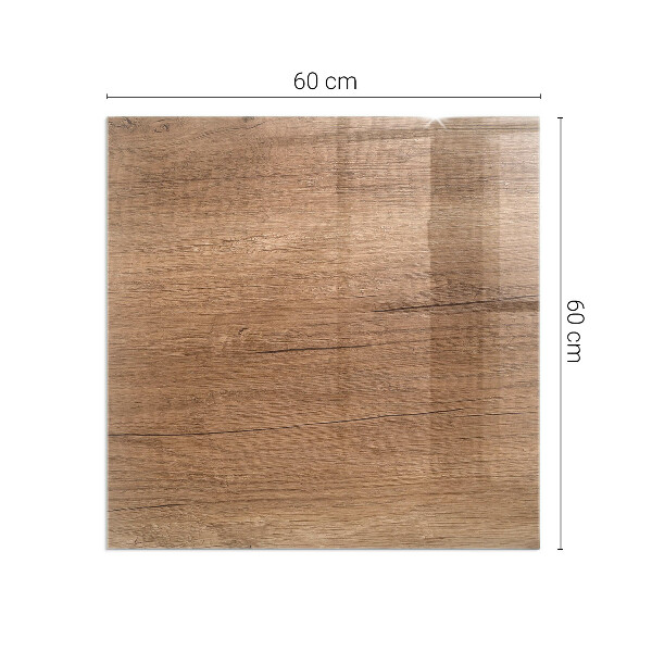 Négyzet alakú kandalló alátét üveg Természetes fa minta