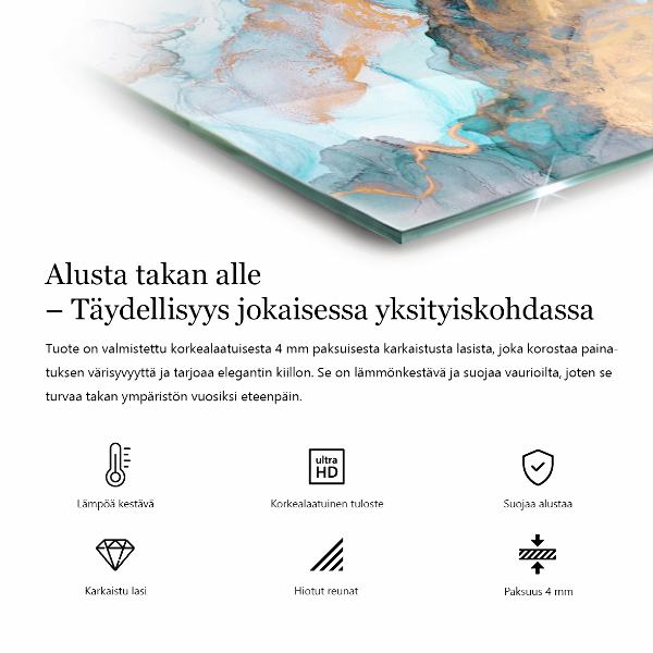 Négyzet alakú kandalló alátét üveg Természetes kő textúra