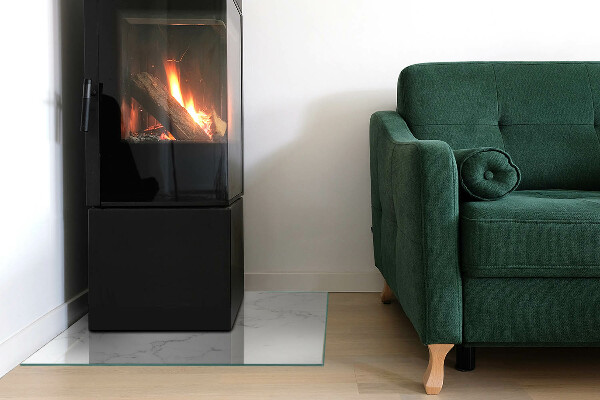 Négyzet alakú kandalló alátét Márványminta erekkel