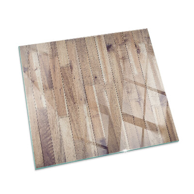 Négyzet alakú kandalló alátét üveg Fa tábla az elrendezésben