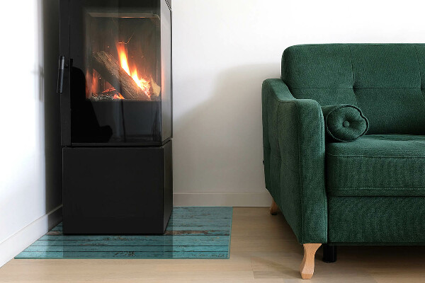 Négyzet alakú kandalló alátét üveg Rusztikus stílusú deszkák