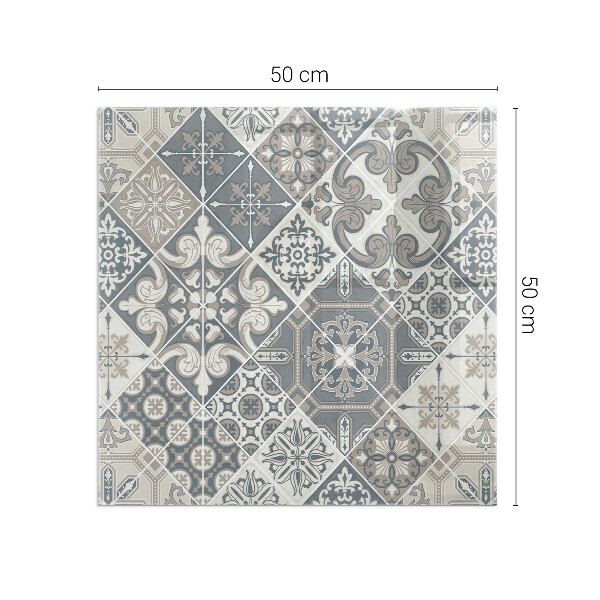 Négyzet alakú kandalló alátét üveg Dekoratív mozaikminta