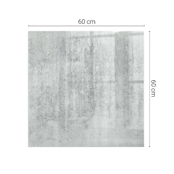 Négyzet alakú üveg kandalló alátét Nyers beton textúra