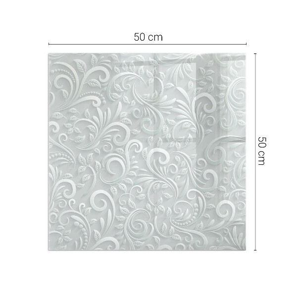 Négyzet alakú kandalló alátét Elegáns növényi minta