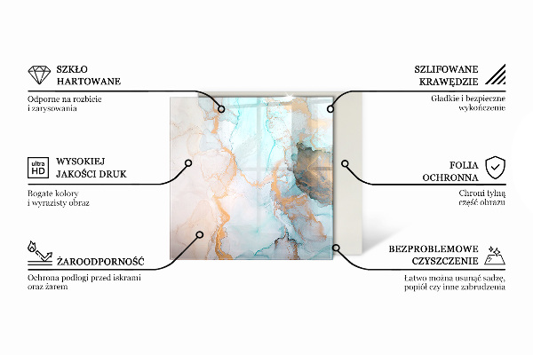 Négyzet alakú kandalló alátét Absztrakt geometrikus minta