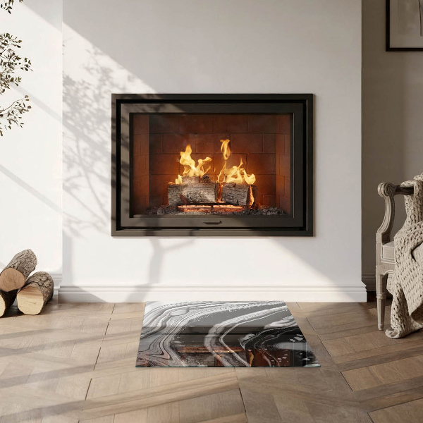 Négyzet alakú üveg kandalló alátét Absztrakt hullámok és vonalak