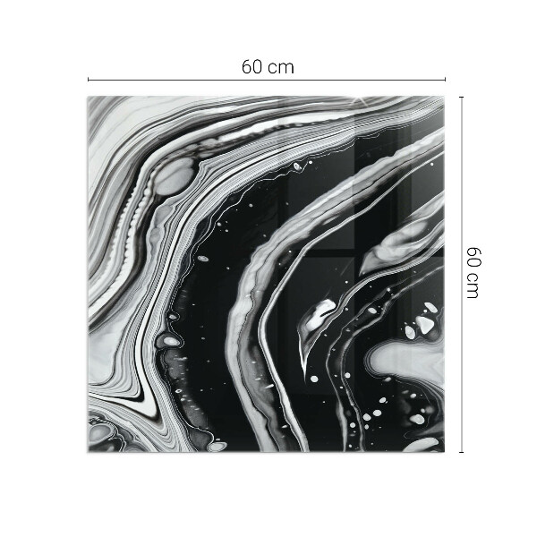 Négyzet alakú üveg kandalló alátét Absztrakt hullámok és vonalak