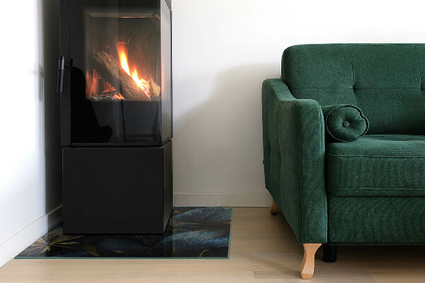 Négyzet alakú kandalló alátét Elegáns textúrájú levelek