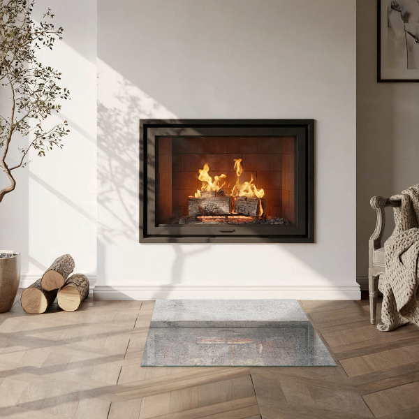 Négyzet alakú kandalló alátét Nyers beton textúra