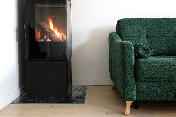 Négyzet alakú kandalló alátét Természetes kő minta